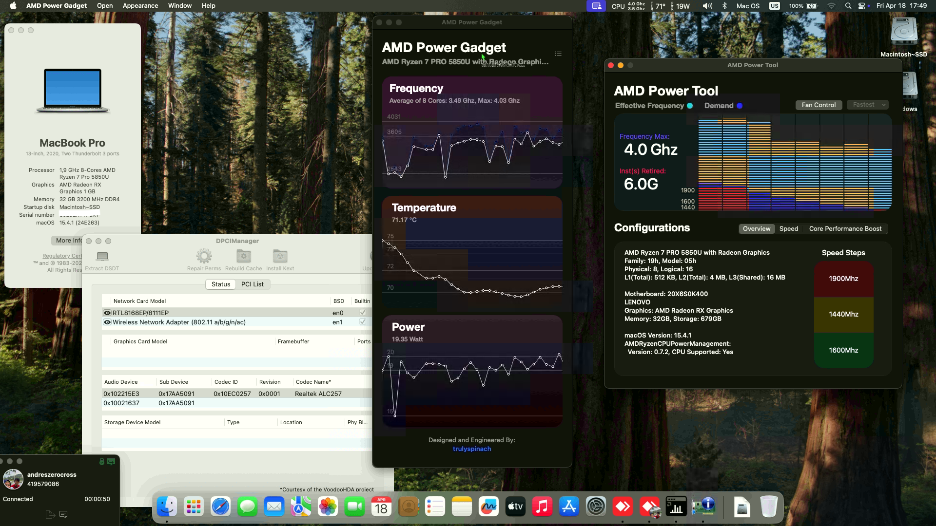 Success Hackintosh macOS Sequoia 15.4.1 Build 24E263 in Lenovo Thinkpad L14
